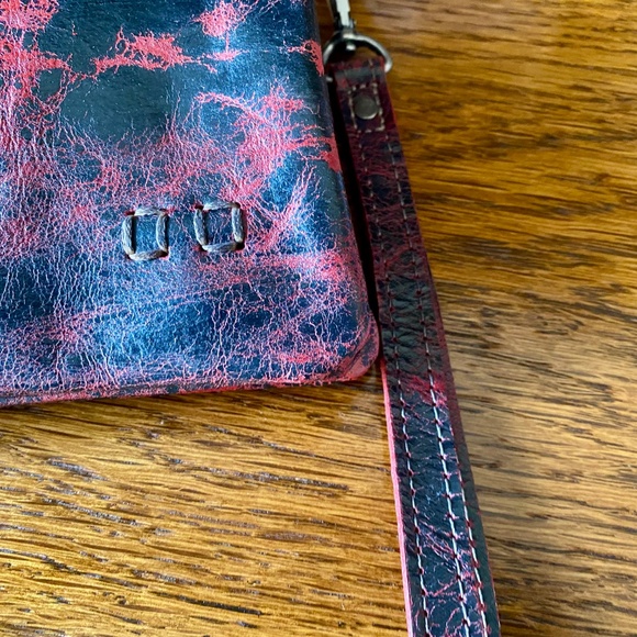 Bed Stu Black and Red Leather Wristlet - Picture 2 of 11